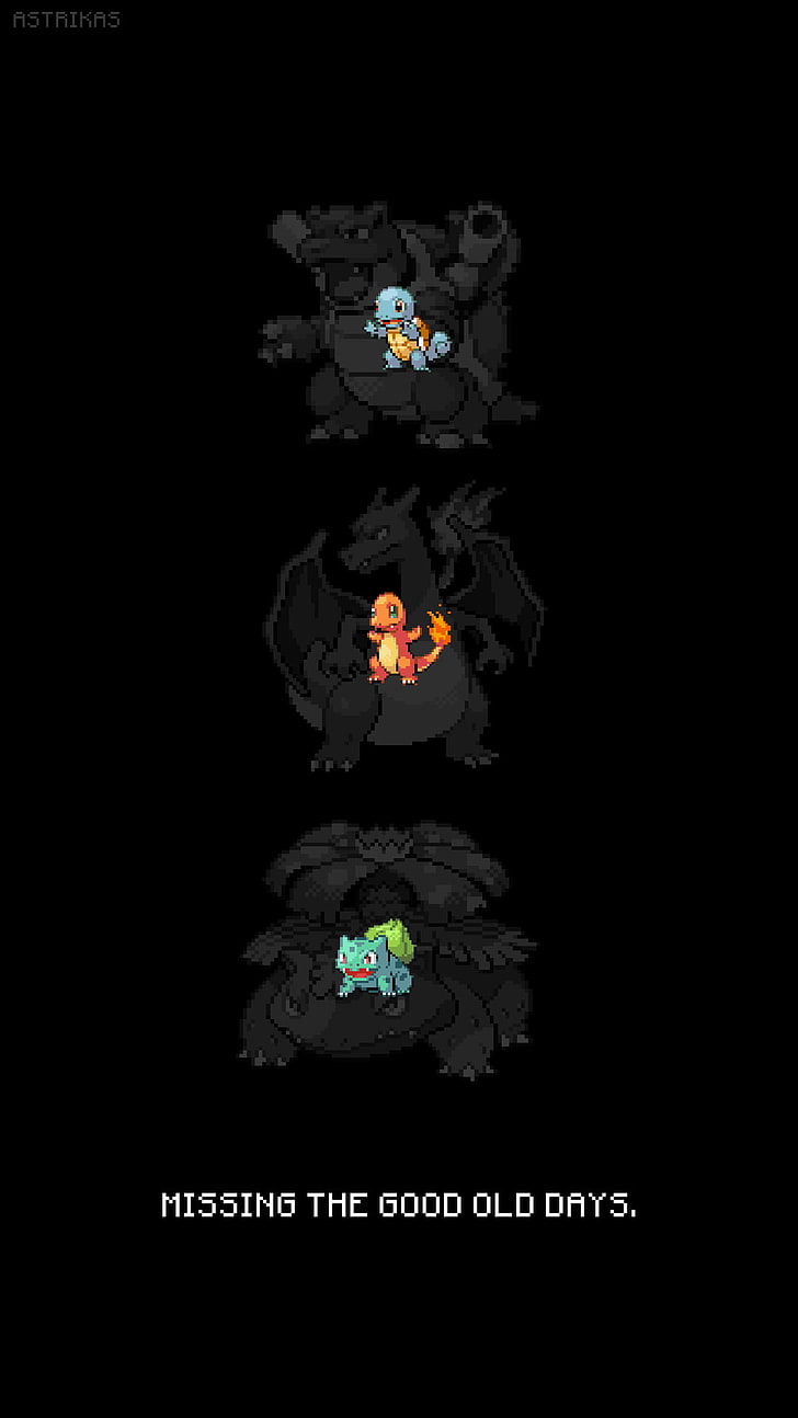 three Pokemon characters, Charmander, Bulbasaur, Squirtle, Pokémon, HD wallpaper