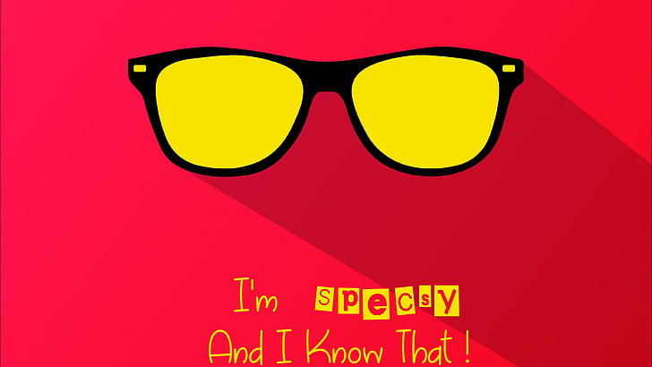 HD wallpaper: specsy, funny, sunglasses, text, red, yellow, fashion,  colored background | Wallpaper Flare