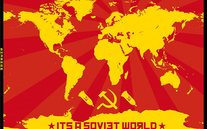 HD wallpaper: world map illustration, star, hammer, communism, bombs,  yellow | Wallpaper Flare