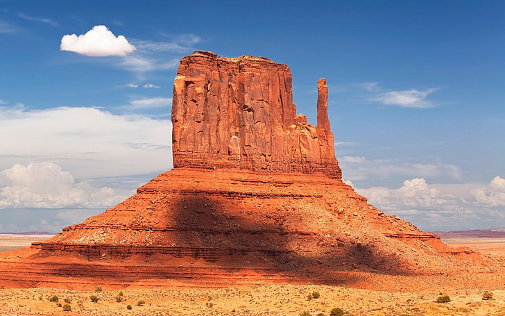 brown rock mountain, sky, desert, monument Valley, monument Valley Tribal Park, HD wallpaper