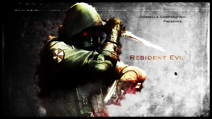 Resident Evil illustration, Umbrella Corporation, artwork, game logo, HD wallpaper