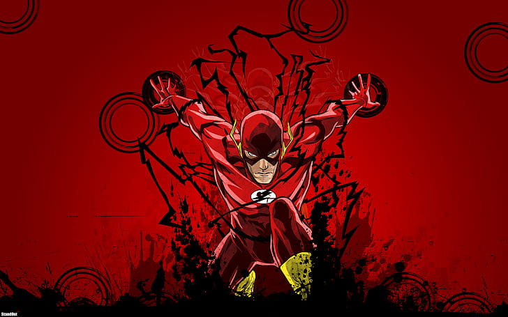The Flash DC Red HD, cartoon/comic, HD wallpaper