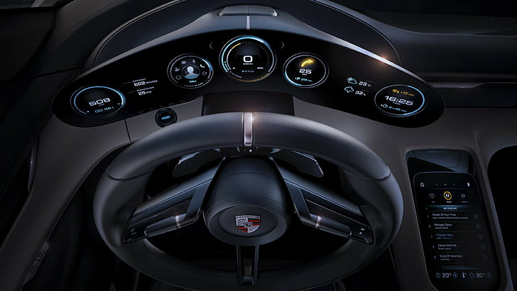 Porsche Taycan, Electric Cars, supercar, 800v, interior