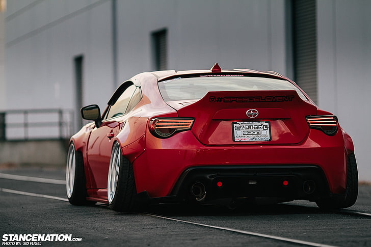 red and black car toy, Scion, Stance, StanceNation, Scion FR-S, HD wallpaper