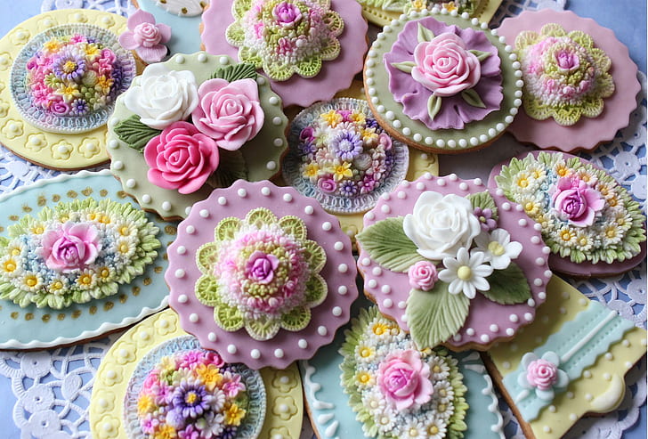 Holiday, Easter, Cookie, Flower, Pastel, Rose