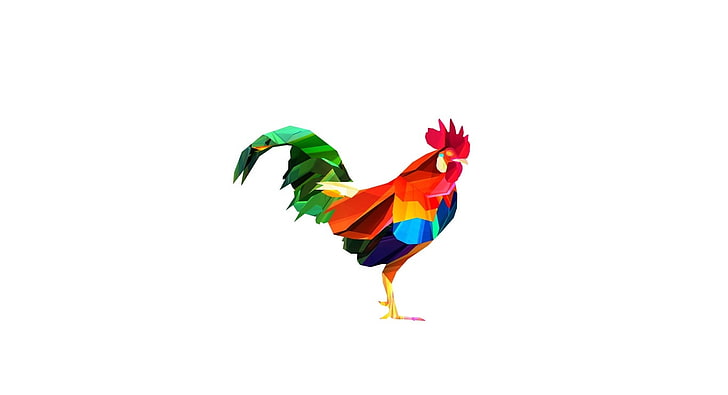 Pixel Gallo, red and multicolored rooster vector art, Aero, multi colored, HD wallpaper