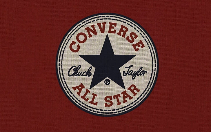 Converse All Star logo, red background, artwork, communication, HD wallpaper