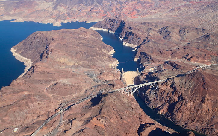 landscape, Hoover Dam, USA, aerial view
