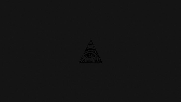 eye of ra logo, the all seeing eye, minimalism, black background, HD wallpaper