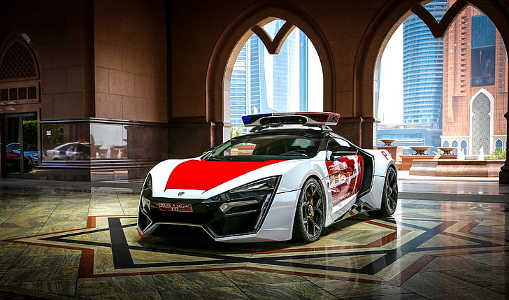 4K, Lykan HyperSport, Police Car, Abu Dhabi