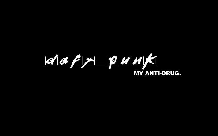 Daft Punk logo, minimalism, text, western script, communication, HD wallpaper