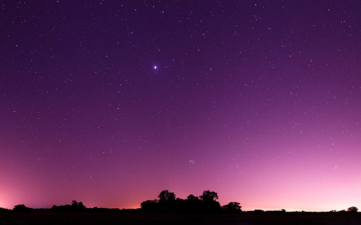 Bright Star In A Pink Sky, twilight, sunset, nature and landscapes