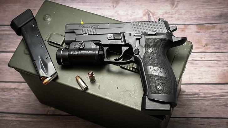 gun, pistol, SIG Sauer, SIG Sauer P226, HD wallpaper