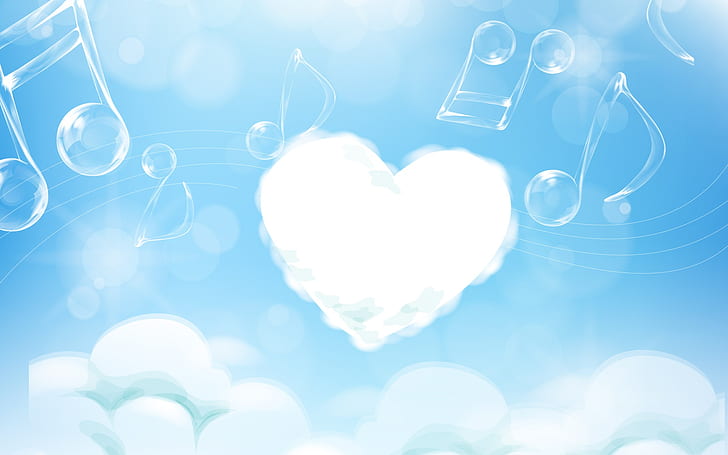 Hd Wallpaper Cloud And Music Heart Love Clouds Wallpaper Flare