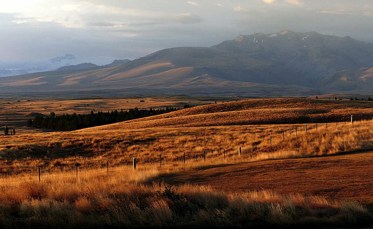 brown mountains during daytime, Evening, farm, Public Domain, HD wallpaper
