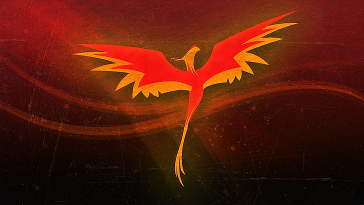 red and yellow bird logo, pheonix, Philomena, My Little Pony, HD wallpaper