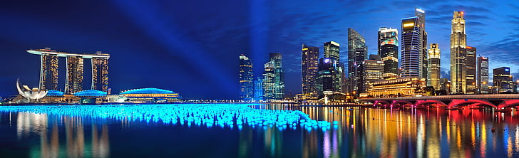 Marina Bay-Singapore, body of water, Asia, beautiful, city, travel, HD wallpaper