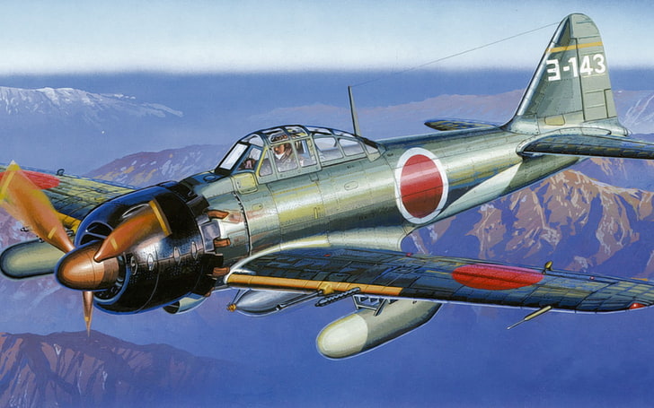 Japan, World War II, Zero, Mitsubishi, airplane, military, military aircraft