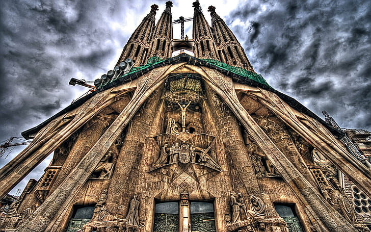 La Sagrada Familia, spain, catalonia, church, beautiful, architecture, HD wallpaper