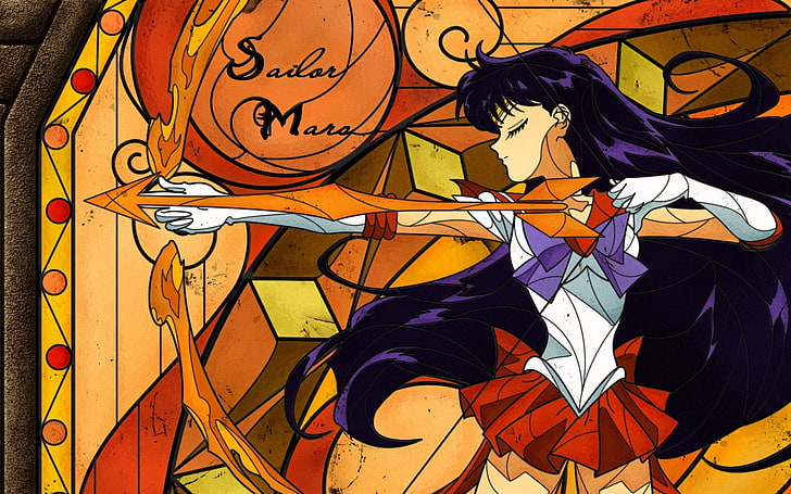 Sailor Mars illustration, Sailor Moon, Anime, Woman, HD wallpaper