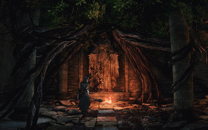 Mroczne Dusze wallpaper, Dark Souls II, tree, plant, nature, tree trunk