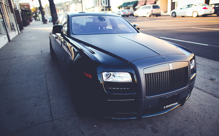 black Rolls Royce Wraith, car, Rolls-Royce, mode of transportation, HD wallpaper
