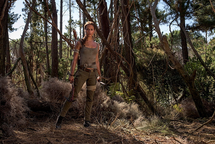 Tomb Raider movie still, Alicia Vikander, Lara Croft, Tomb Raider 2018, HD wallpaper
