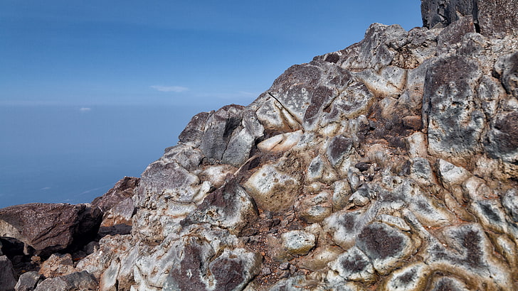 kamchatka rocky mountain, rock - object, sky, solid, rock formation, HD wallpaper