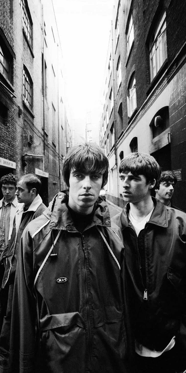 monochrome, Oasis (band), Group of Men, rock bands, music, England, HD wallpaper