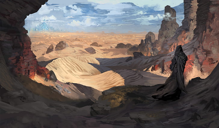Fantasy, Landscape, Desert, HD wallpaper
