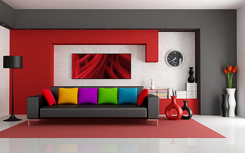 Living Room Furniture Ideas Gray, Red Leather Sofa Living Room Ideas