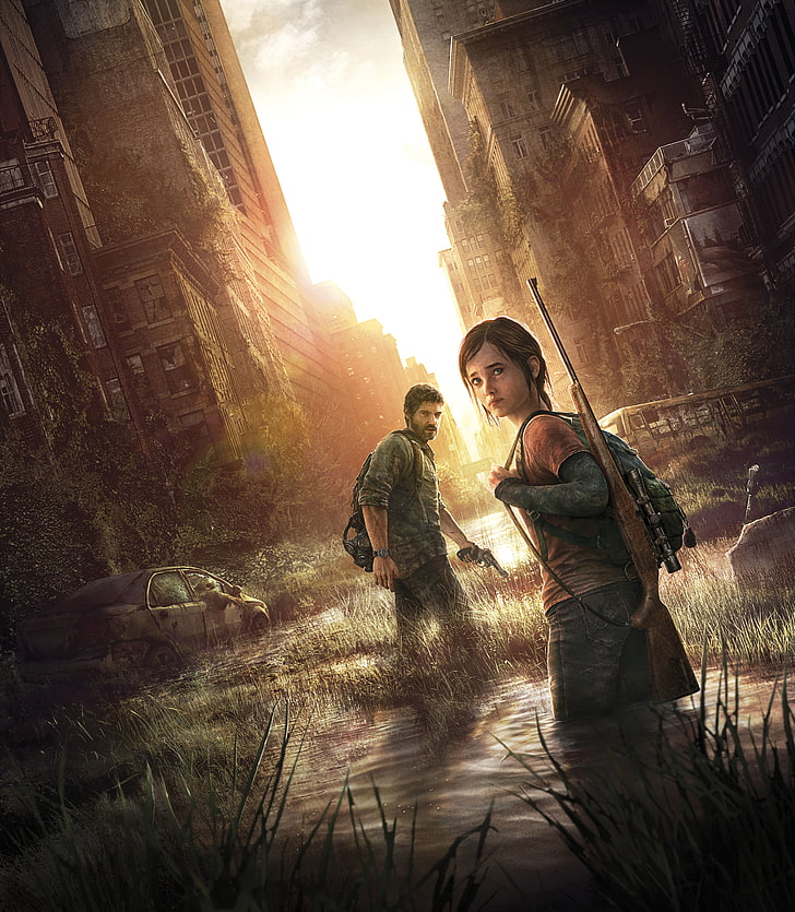Joel, Ellie, The Last of Us, 8K, 4K, two people, sunlight, nature
