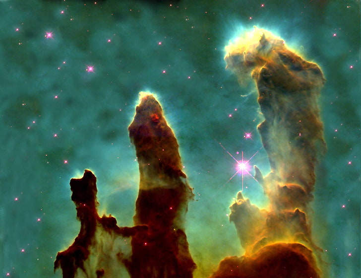 nebula, Pillars Of Creation, space, stars, nature, no people, HD wallpaper