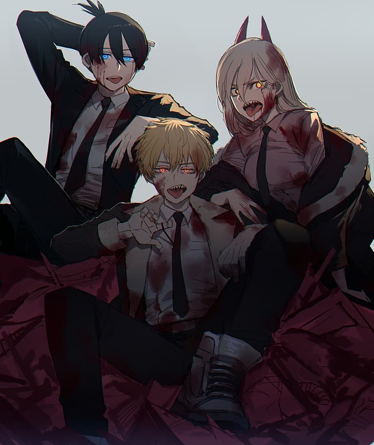 HD wallpaper: anime boys, anime girls, Power (Chainsaw Man), blood, blonde  | Wallpaper Flare