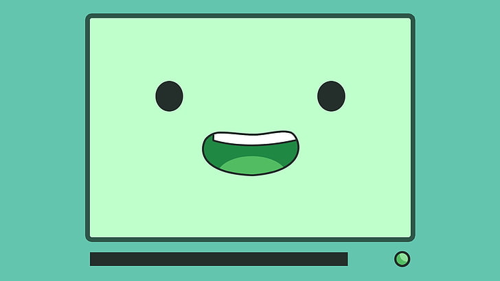 green and black character illustration, BMO, Adventure Time, blue, HD wallpaper