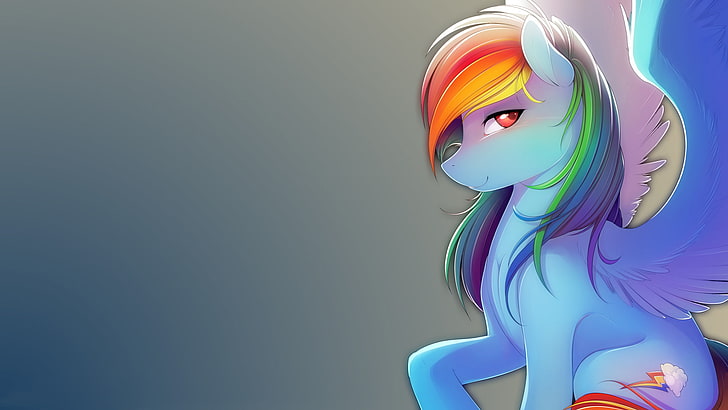 My Little Pony illustration, Rainbow Dash, mlp, Antiander, copy space, HD wallpaper