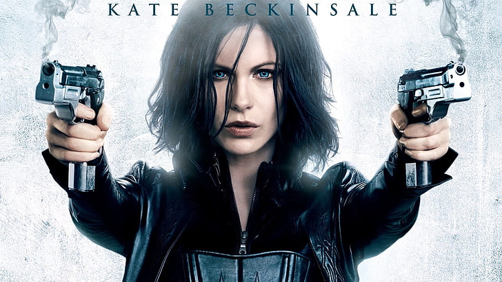 Kate Beckinsale, movies, Underworld, weapon, gun, handgun, portrait, HD wallpaper
