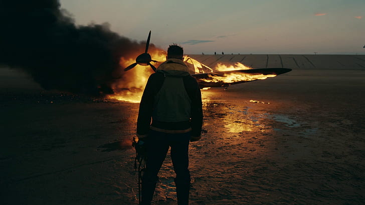 dunkirk, 2017 movies, hd, 4k, sky, real people, sunset, fire - natural phenomenon, HD wallpaper