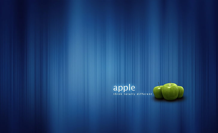 Apple Think Totally Different, Apple fruit, Computers, Mac, blue