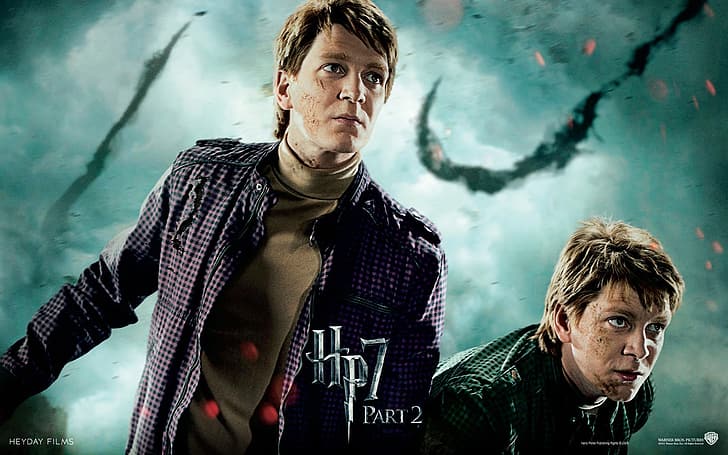 look, the battle, Gemini, Harry Potter, George, Fred, the brothers Weasley, HD wallpaper
