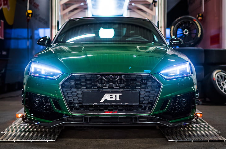 green Audi car, Audi RS 5-R Coupe, ABT Sportsline, 2018, 4K, HD wallpaper