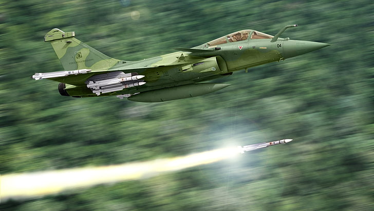 green fighter jet, Jet Fighters, Dassault Rafale, Air Force, Aircraft, HD wallpaper