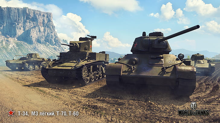 T-34, WoT, World of Tanks, T-70, Wargaming, T-60, M3 light HD wallpaper