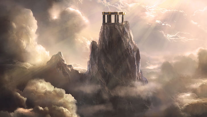 Mount Olympus God of War Ascension, olympus illustration, HD wallpaper