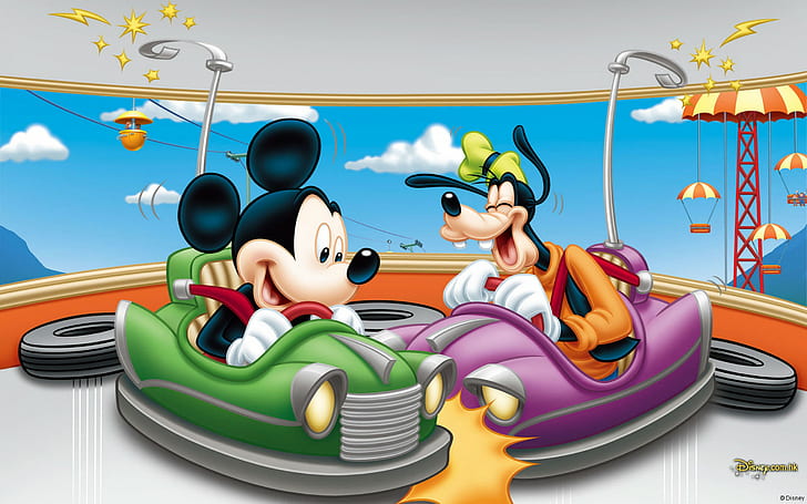 Goofy And Mickey Mouse In Luna Park Hd Wallpaper 2880×1880