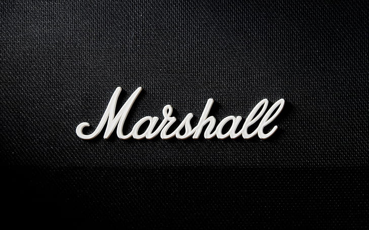 Marshall, monochrome, typography, texture, digital art, minimalism, HD wallpaper