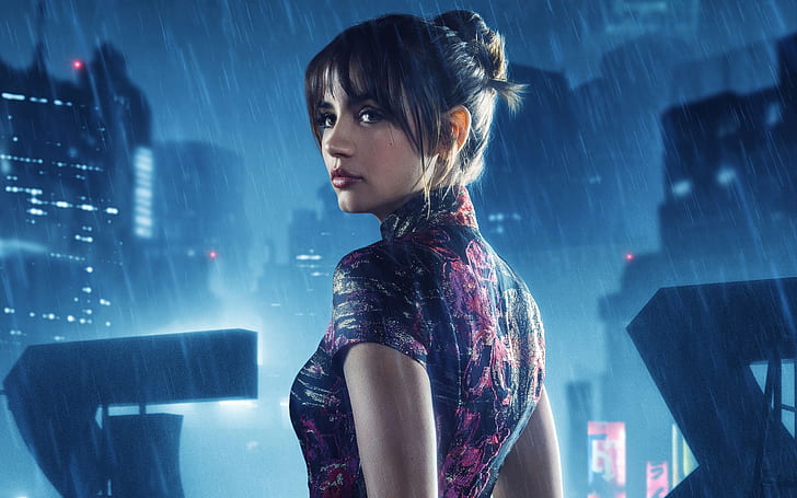 rain, Blade Runner 2049, Ana de Armas, women, movies, Joi, HD wallpaper