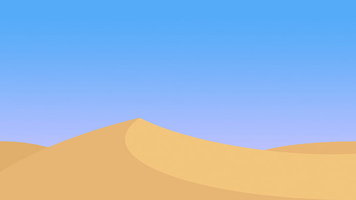 sand dunes, desert, clear sky, minimalism, blue, scenics - nature, HD wallpaper