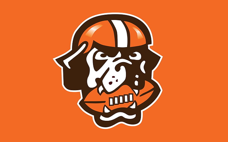 orange and black sports team logo, cleveland browns, american football