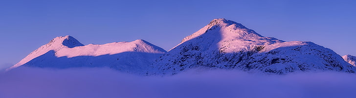 Snowy Mountain, Winter Mist, snow-covered mountain, Nature, Mountains